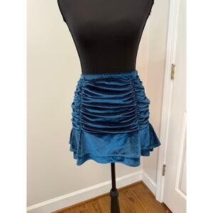 Wild Fable Ruched Velvet Mini in Teal